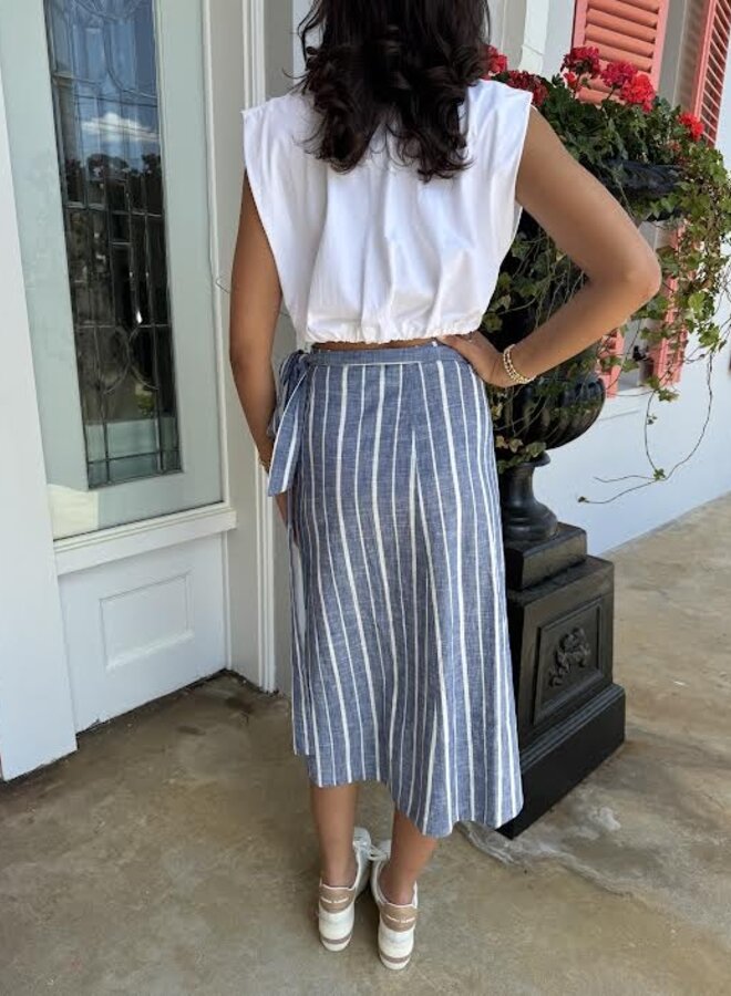 Apiece Apart- De Vera Wrap Skirt- Chambray Blue