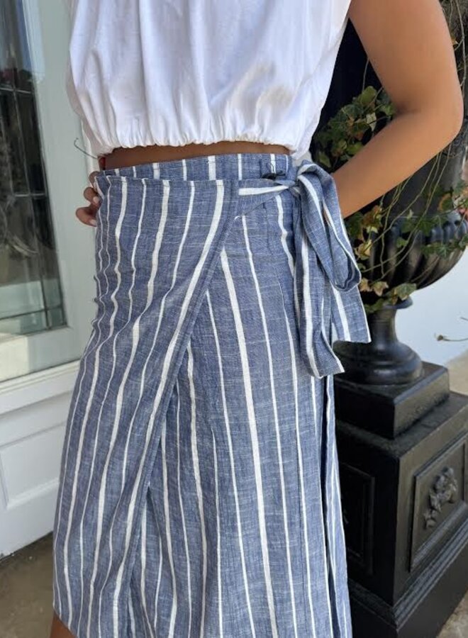 Apiece Apart- De Vera Wrap Skirt- Chambray Blue