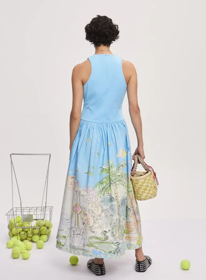 Alemais- ANOUK TANK MIDI DRESS- Sky