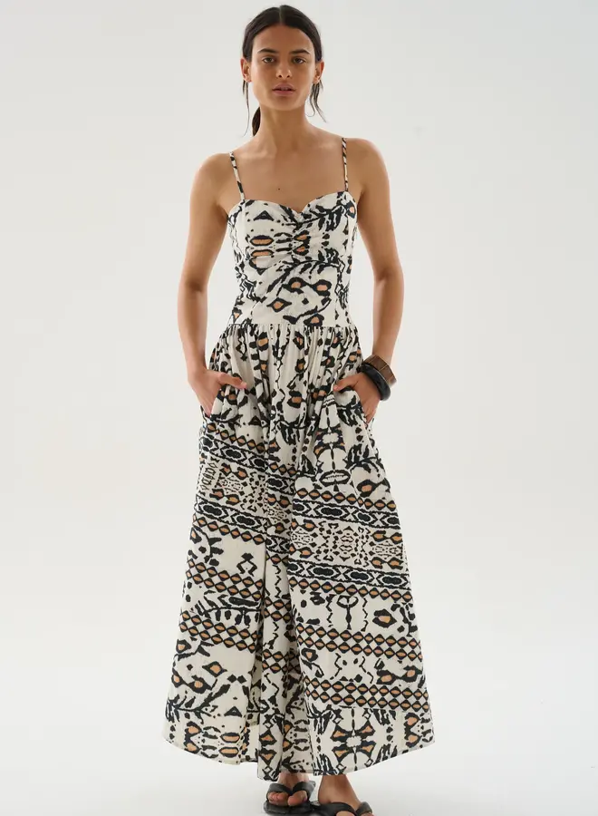 Maria Cher- Ensenada Finley Long Dress- Ecru