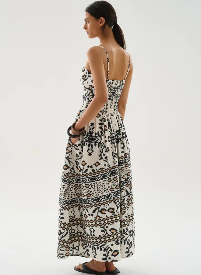 Maria Cher- Ensenada Finley Long Dress- Ecru