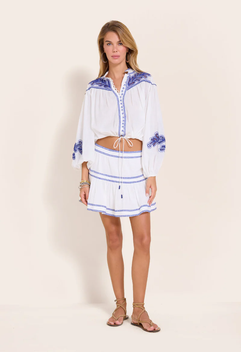 トップス POPPY tulle docking flare shirt TOPS