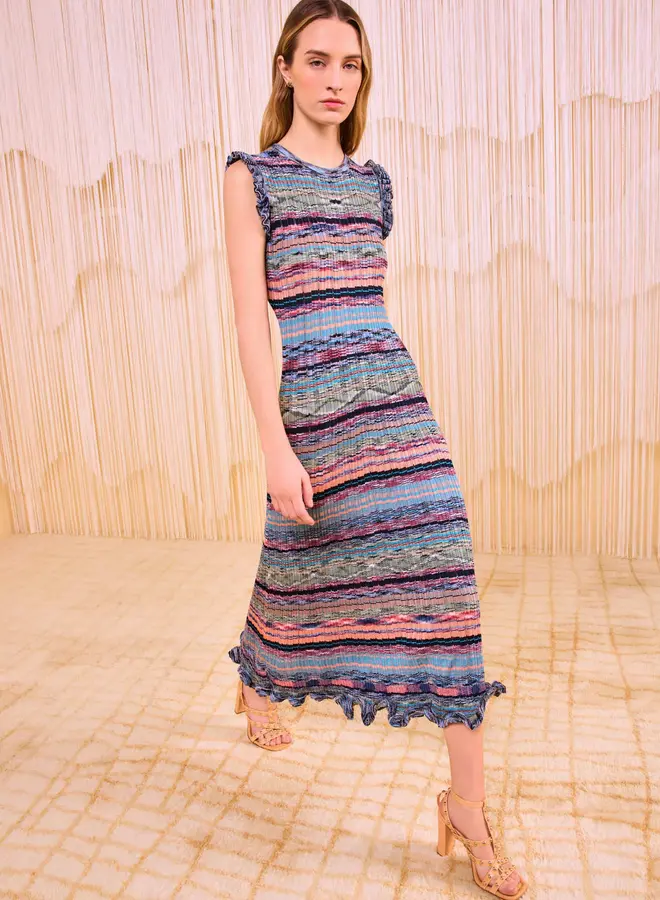 Ulla Johnson- Ajak Sleeveless Knit Midi Dress- Azurite