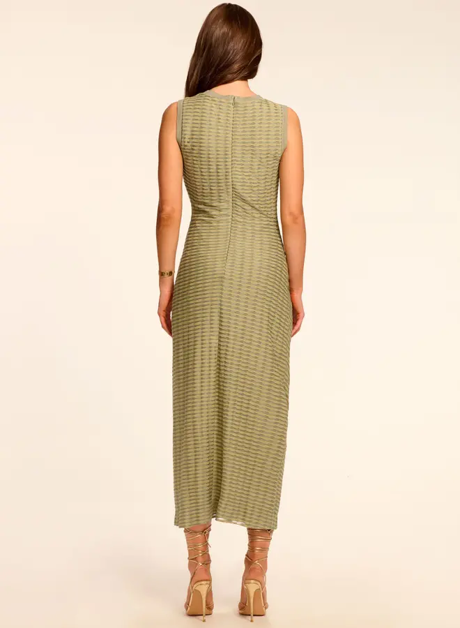 Ramy Brook- Karla Knit Midi Dress- Olive Green Scallop
