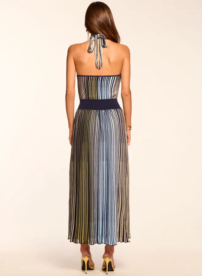 Ramy Brook- Marina Ombre Knit Halter Maxi Dress- Ombre Stripe