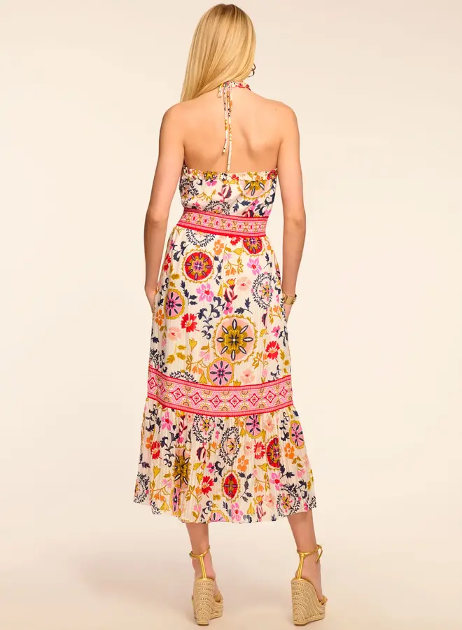 Ramy Brook- Delia Cotton Smocked Halter Midi Dress- WHPT