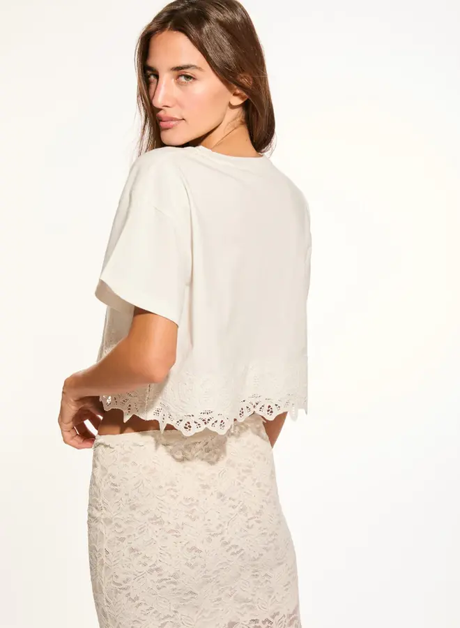 Love Shack Fancy- Karolin Tee- White