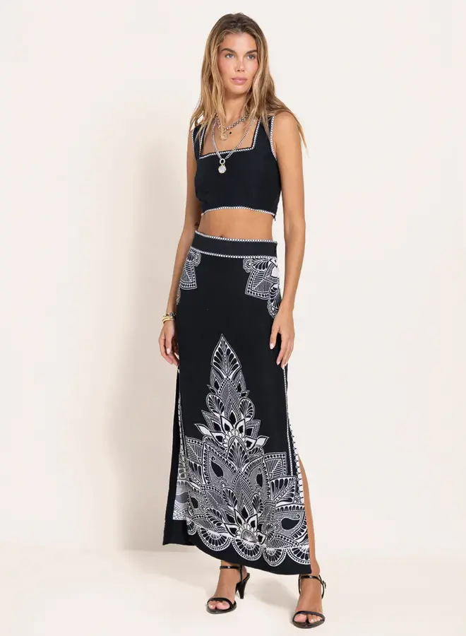 Scarlett Poppies- Sadia Skirt- Vanilla/Onyx Black