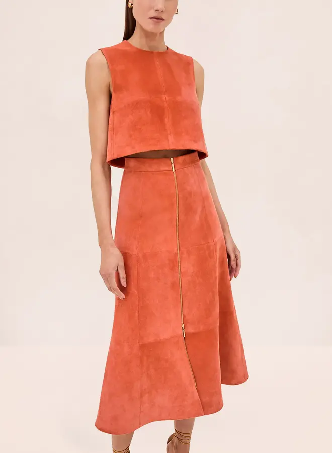 Alexis- Bently Skirt- Amber Suede