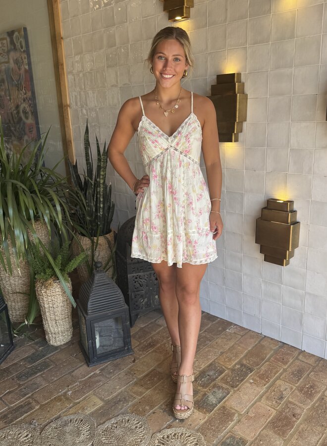 Love Shack Fancy- Docila Dress- White Peach