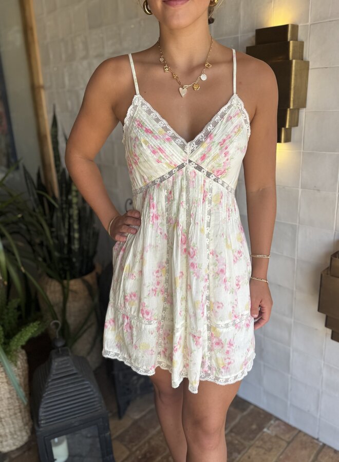 Love Shack Fancy- Docila Dress- White Peach
