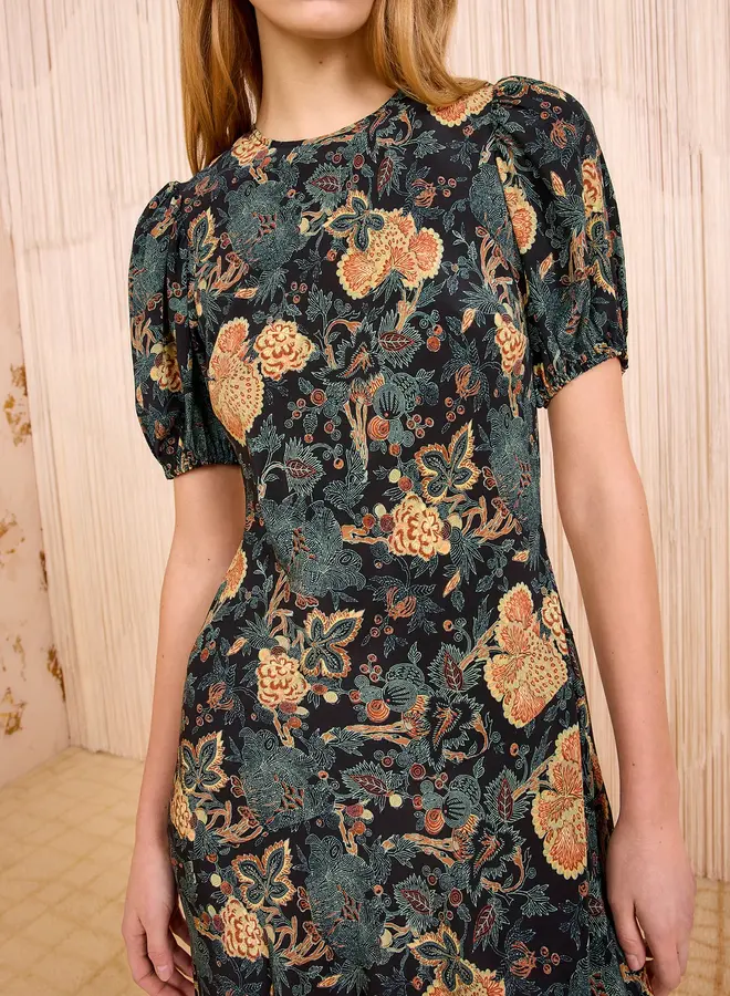 Ulla Johnson- Ines Puff Sleeve Midi Dress- Nuit