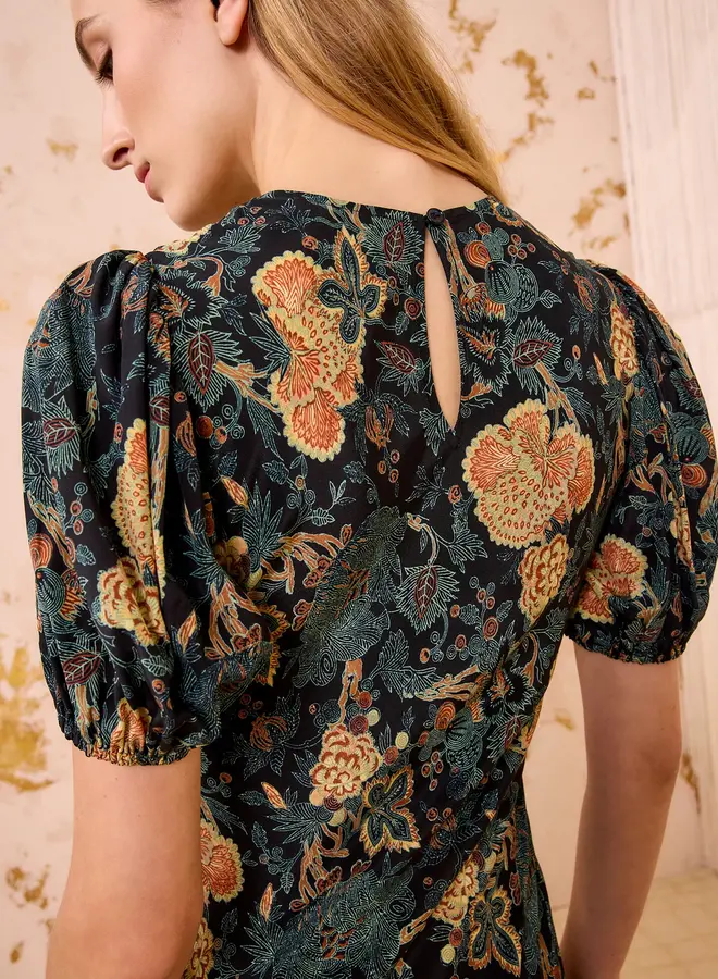 Ulla Johnson- Ines Puff Sleeve Midi Dress- Nuit