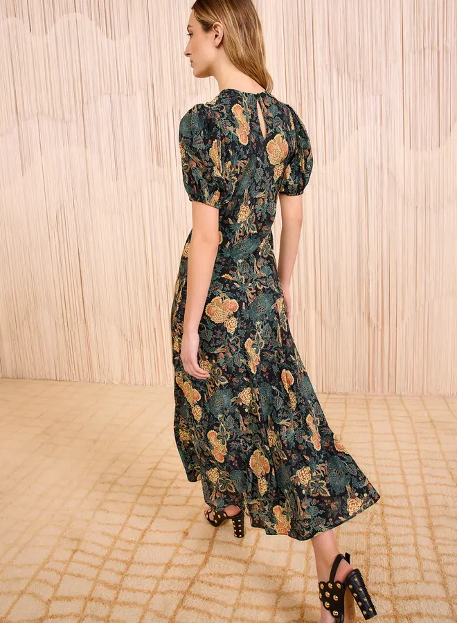 Ulla Johnson- Ines Puff Sleeve Midi Dress- Nuit