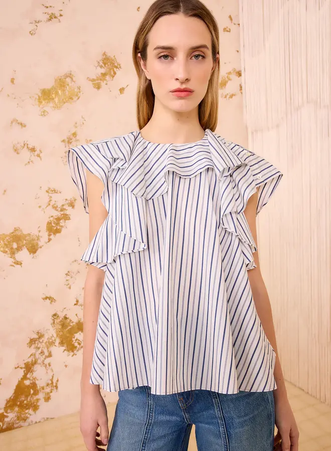 Ulla Johnson- Amaia Sleeveless Top- Chalk Stripe