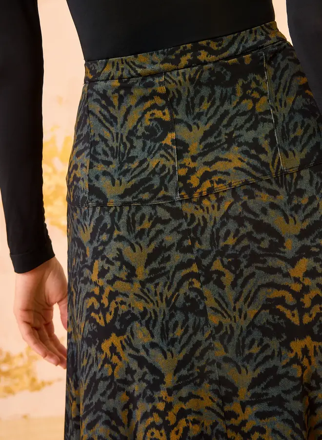 Ulla Johnson- Paola Jersey High Waist Midi Skirt- Desert Jasper