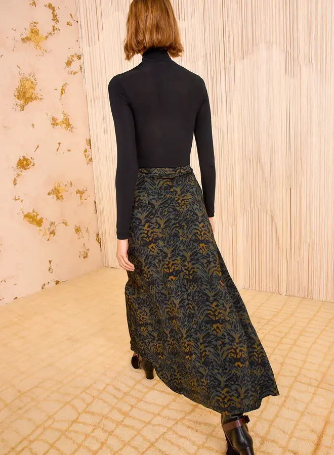 Ulla Johnson- Paola Jersey High Waist Midi Skirt- Desert Jasper