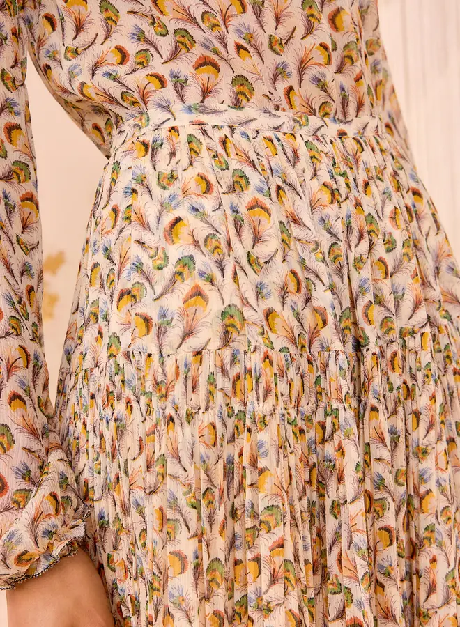 Ulla Johnson- Gaelle Silk High Waist Maxi Skirt- Swan