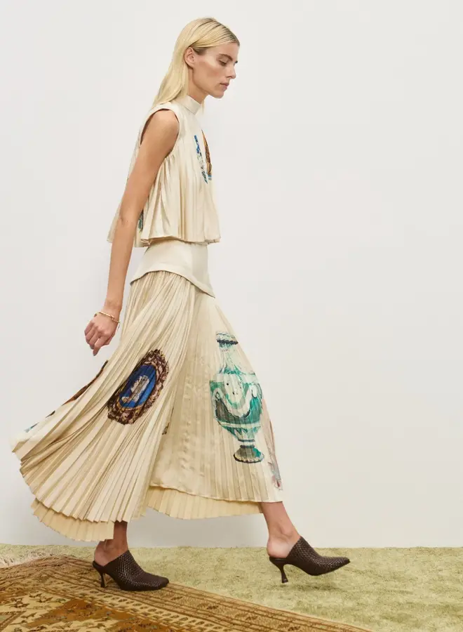 Alemais- ORAZIO PLEATED TOP- Cream