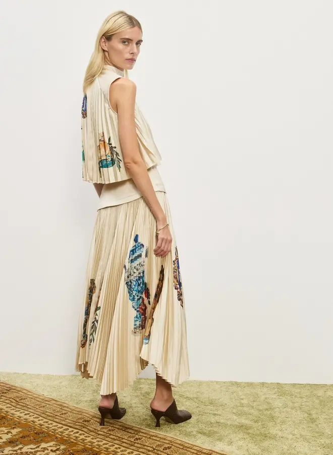 Alemais- ORAZIO PLEATED TOP- Cream