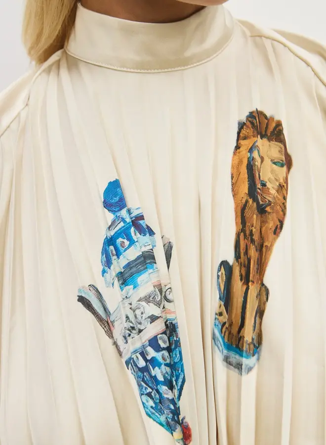 Alemais- ORAZIO PLEATED TOP- Cream