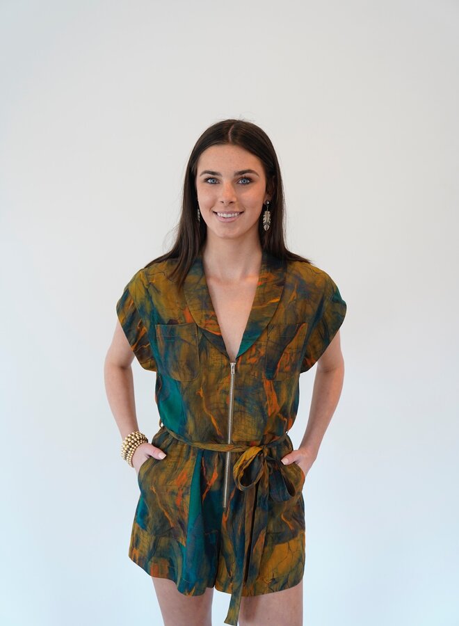 Shug- Delaney Romper- Garden Multi