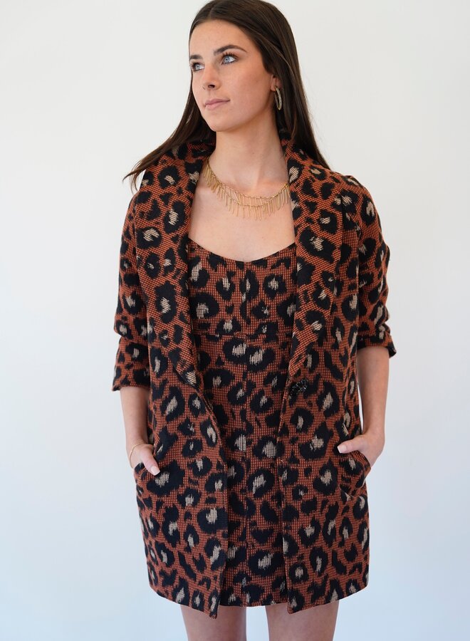 SHUG- Nora Car Coat- Animal Jacquard