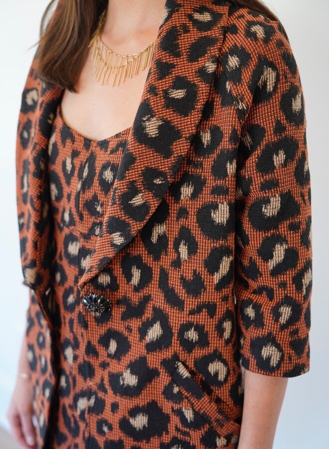 SHUG- Nora Car Coat- Animal Jacquard
