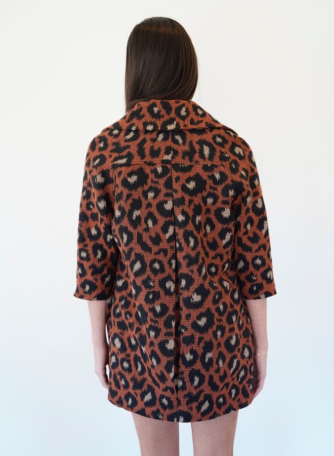 SHUG- Nora Car Coat- Animal Jacquard