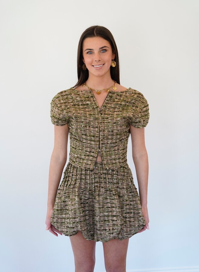 SHUG- Layla Bubble Skirt- Olive