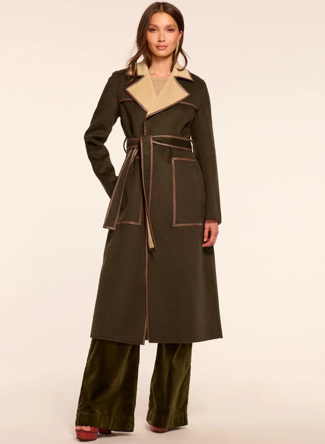 Ramy Brook- Joan Coat- Deep Olive/Camel