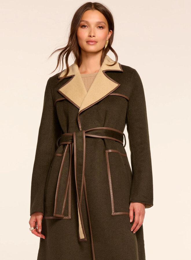 Ramy Brook- Joan Coat- Deep Olive/Camel