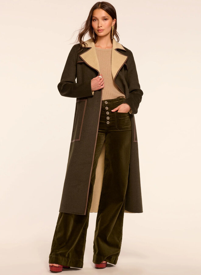 Ramy Brook- Joan Coat- Deep Olive/Camel