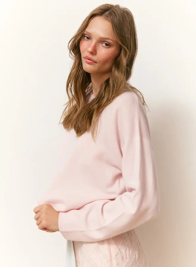 Love Shack Fancy- Bellman Pullover- Pale Pink