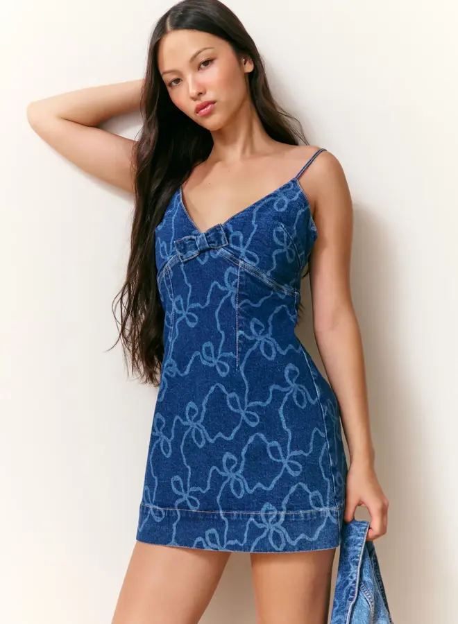 Love Shack Fancy- Solina Dress- Bow Chambray