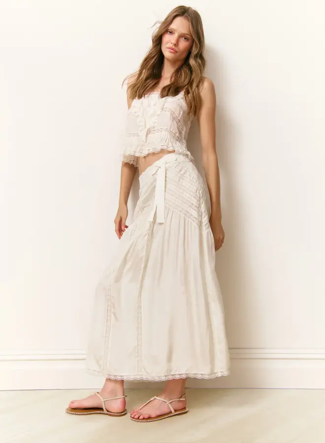 Love Shack Fancy- Beloria Skirt- Ivory