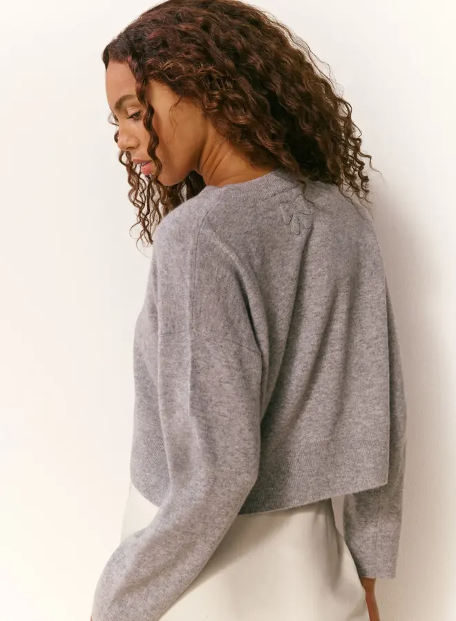 Love Shack Fancy- Bellman Pullover- Grey Melange