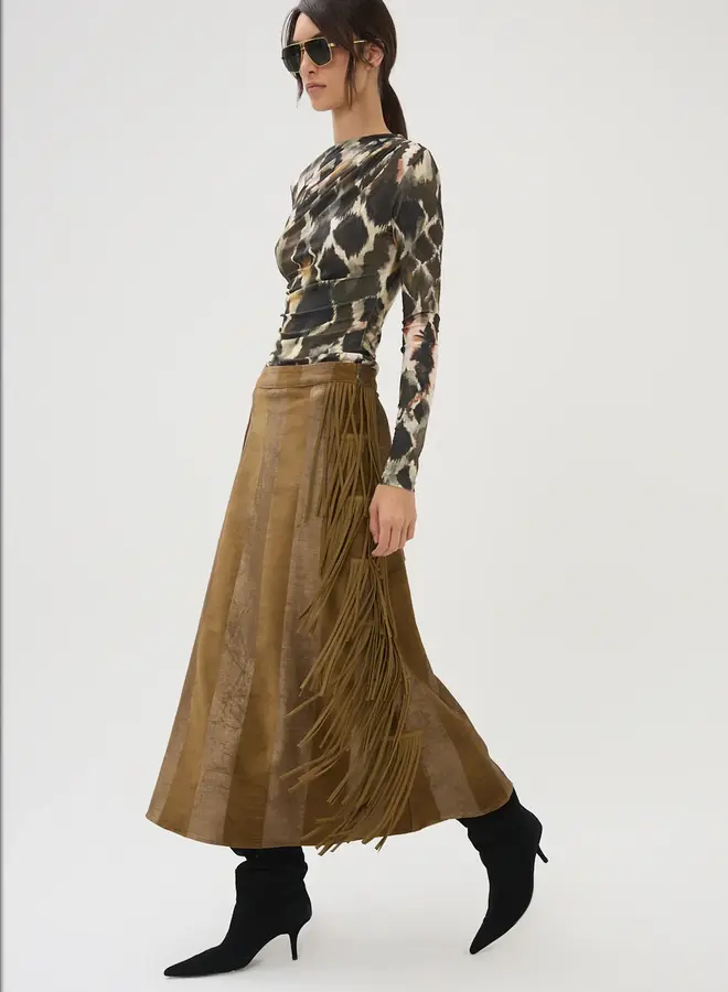 Maria Cher- Kurt Sage Midi Skirt- Army