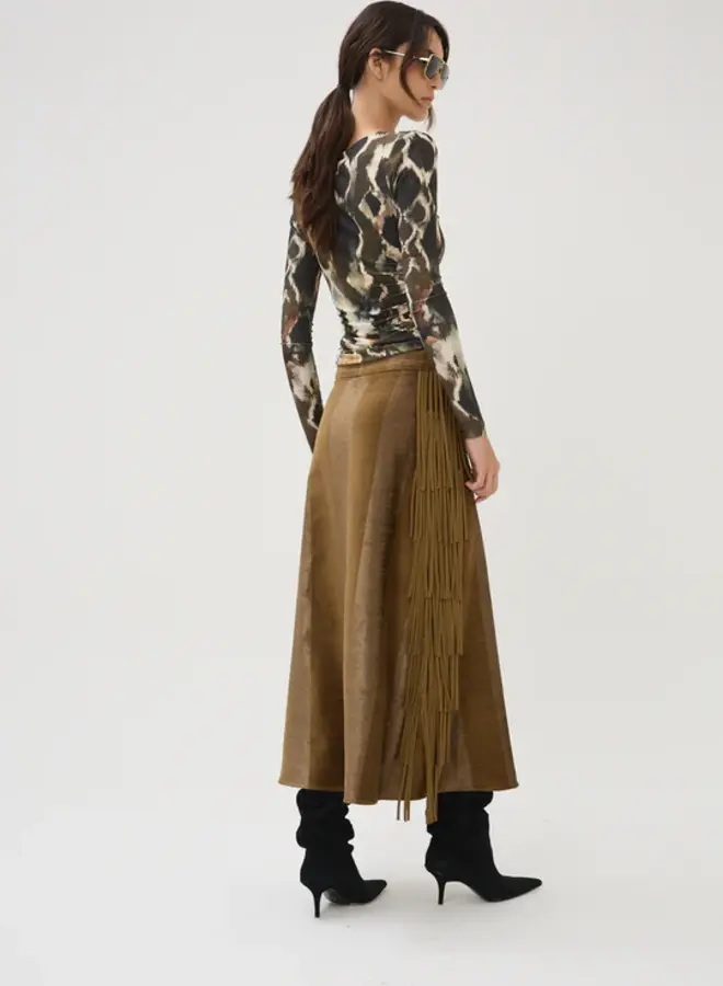 Maria Cher- Kurt Sage Midi Skirt- Army