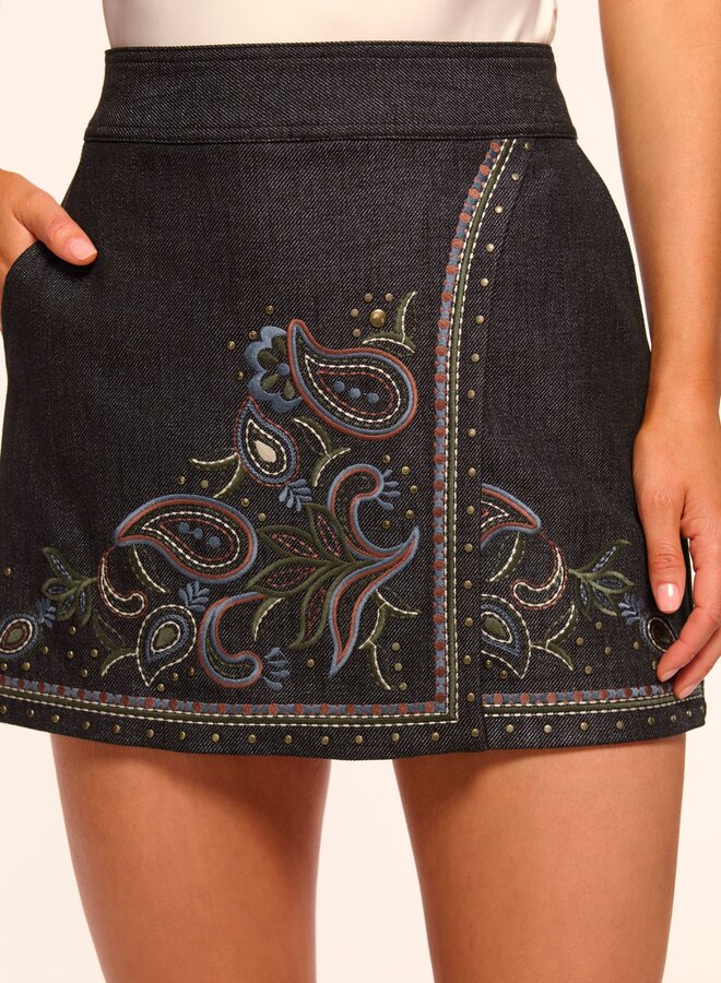 Ramy Brook- Lauren Skirt- Dark Denim Multi