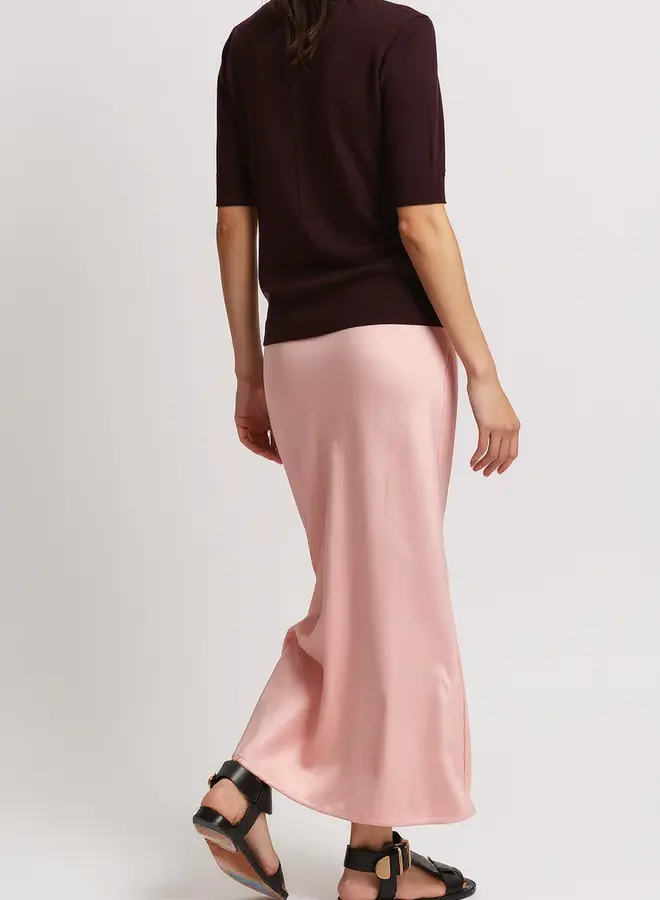 Saint Art- Talia Charmeuse Maxi Skirt- Light Pink