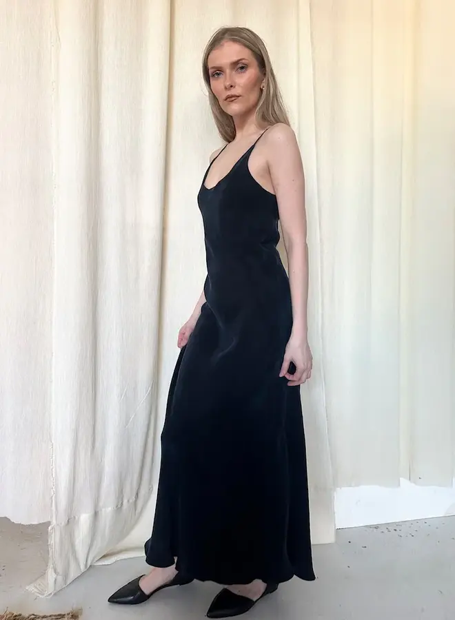 Natalie Busby- Bias Slip Dress- Sapphire