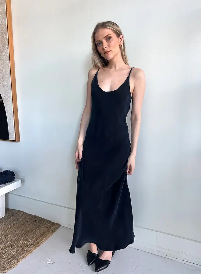 Natalie Busby- Bias Slip Dress- Sapphire