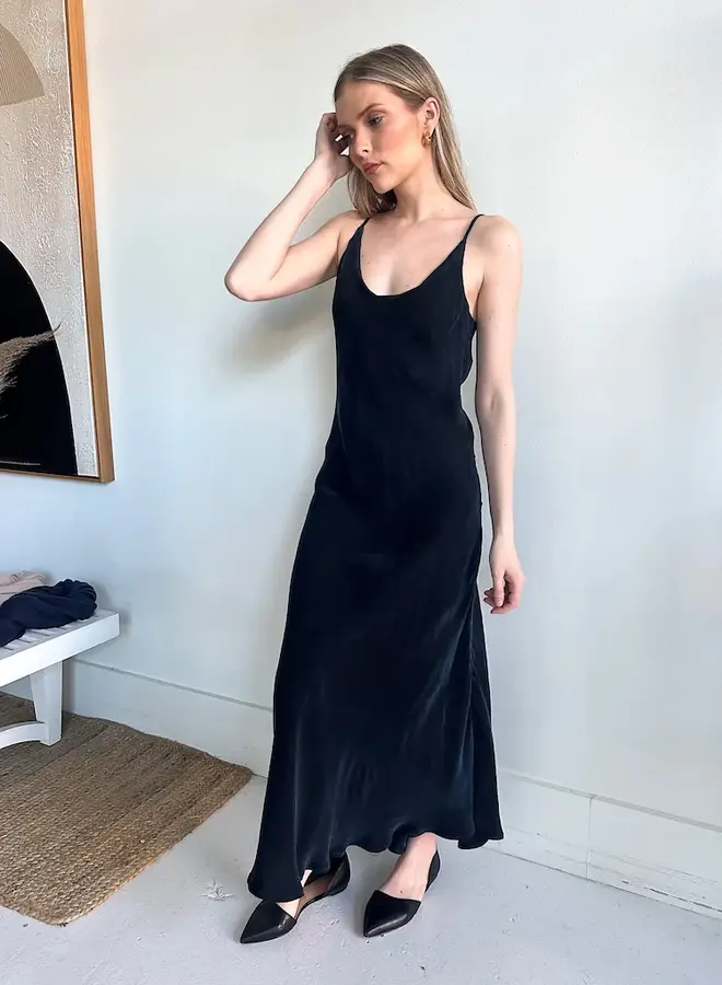 Natalie Busby- Bias Slip Dress- Sapphire