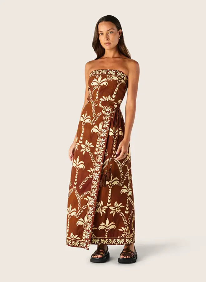 Mos The Label- Deia Print Strapless Dress- Deia Print