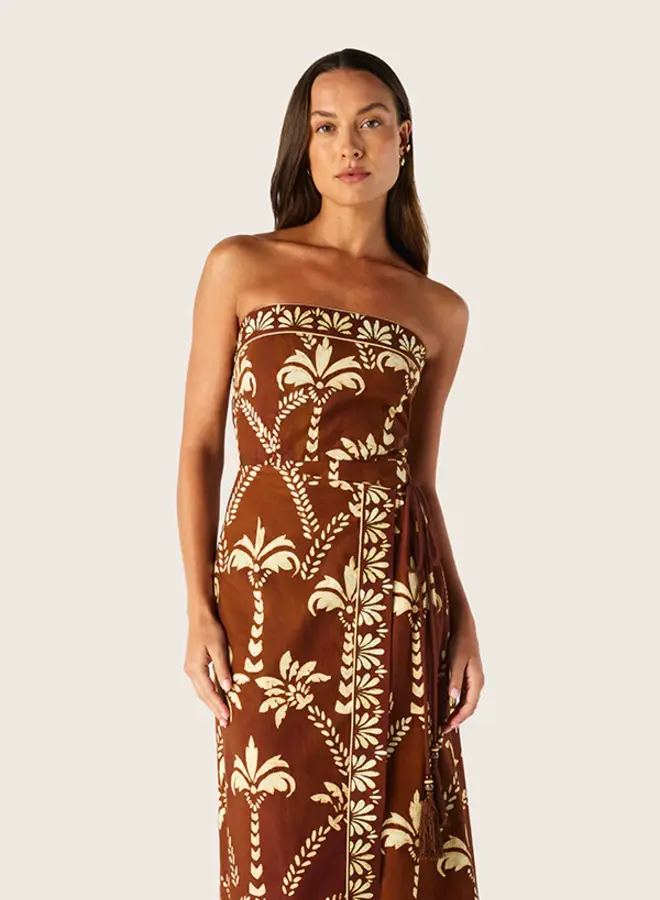 Mos The Label- Deia Print Strapless Dress- Deia Print