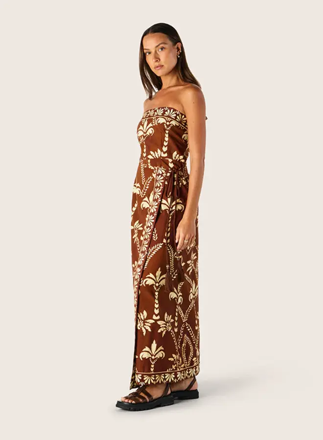 Mos The Label- Deia Print Strapless Dress- Deia Print