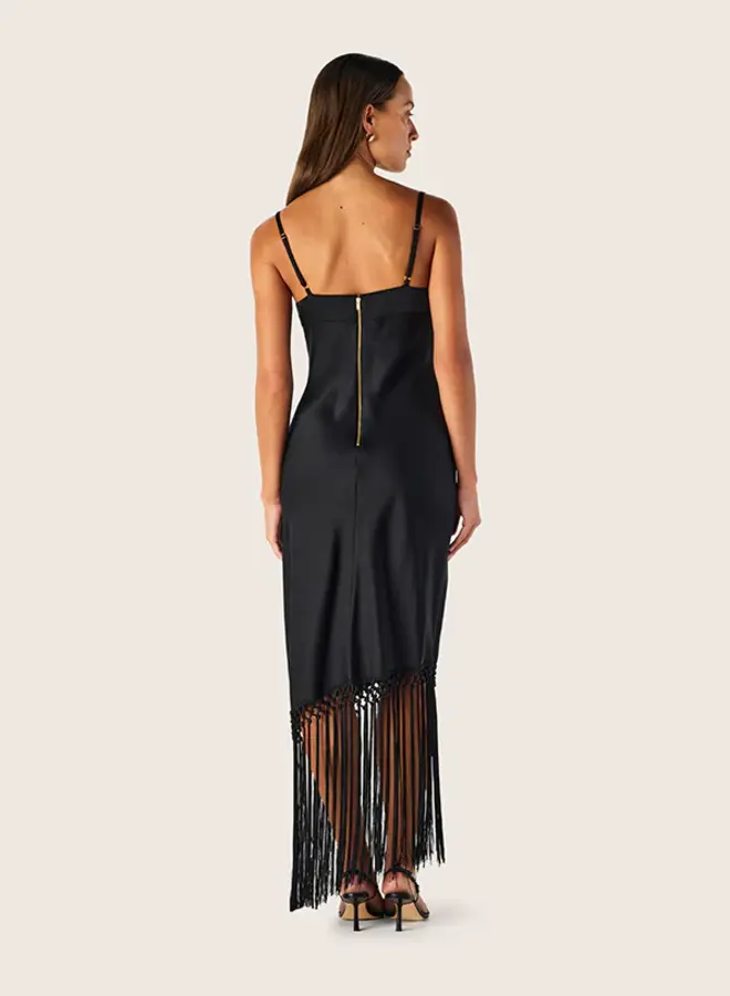 Mos The Label- Kala Embroidery Strappy Dress- Black