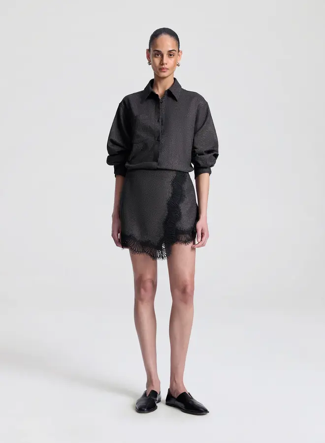A.L.C.- Sophia Skirt- Ganache/Black
