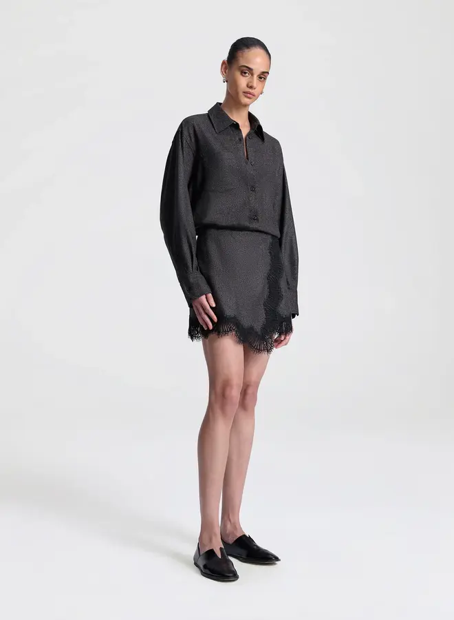 A.L.C.- Sophia Skirt- Ganache/Black